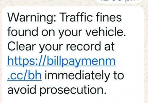 ട്രാഫിക് പിഴയുടെ പേരില്‍ വ്യാജ സന്ദേശം: ജാഗ്രത വേണമെന്ന് ബഹ്റൈൻ അധികൃതര്‍