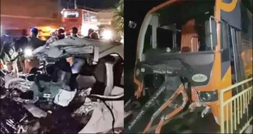 കെഎസ്ആർടിസി സ്വിഫ്റ്റ് ബസും കാറും കൂട്ടിയിടിച്ച് രണ്ടു മരണം കെഎസ്ആർടിസി സ്വിഫ്റ്റ് ബസും കാറും കൂട്ടിയിടിച്ച് രണ്ടു മരണം