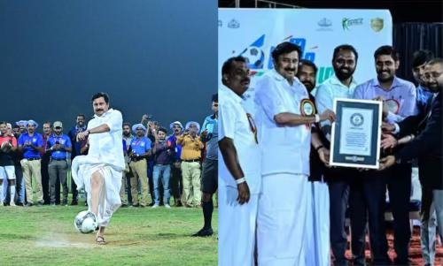 12 മണിക്കൂറിൽ 4500 പെനാല്റ്റി കിക്കുകൾ; ലോക റെക്കോർഡുമായി കേരളം 12 മണിക്കൂറിൽ 4500 പെനാല്റ്റി കിക്കുകൾ; ലോക റെക്കോർഡുമായി കേരളം