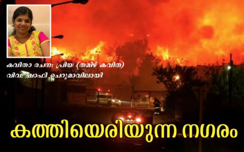 കത്തിയെരിയുന്ന നഗരം (കവിത) കത്തിയെരിയുന്ന നഗരം (കവിത)