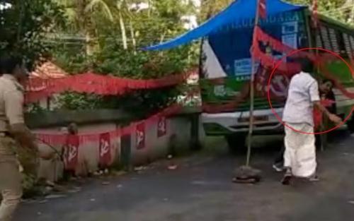 ബസിന് മുന്നിൽ കൊടി കുത്തിയ സംഭവം; സർവീസ് ആരംഭിക്കാനെത്തിയ ബസുടമയെ സിഐടിയു മർദിച്ചു