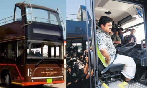 ഇന്ത്യയിലെ ആദ്യ ഇലക്ട്രിക് ഡബിൾ ഡക്കർ ബസോടിച്ച് ഗണേഷ് കുമാർ ഇന്ത്യയിലെ ആദ്യ ഇലക്ട്രിക് ഡബിൾ ഡക്കർ ബസോടിച്ച് ഗണേഷ് കുമാർ