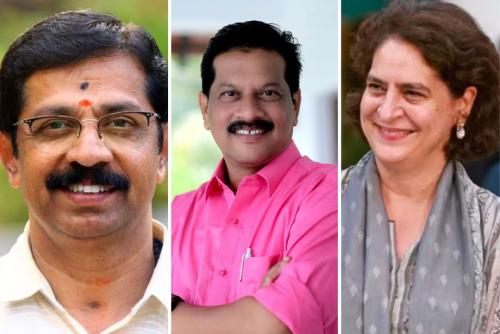 പാലക്കാട് മുന്നിട്ട് ബിജെപി, ചേലക്കരയിൽ എൽഡിഎഫ്, വയനാട്ടിൽ കോൺഗ്രസ് പാലക്കാട് മുന്നിട്ട് ബിജെപി, ചേലക്കരയിൽ എൽഡിഎഫ്, വയനാട്ടിൽ കോൺഗ്രസ്