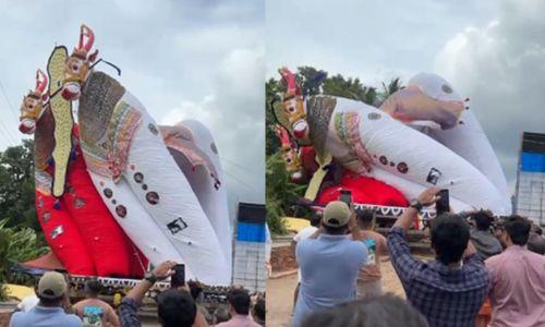 ഓച്ചിറയിൽ 72 അടി ഉയരമുള്ള കാലഭൈരവൻ കെട്ടുകാള മറിഞ്ഞു ഓച്ചിറയിൽ 72 അടി ഉയരമുള്ള കാലഭൈരവൻ കെട്ടുകാള മറിഞ്ഞു