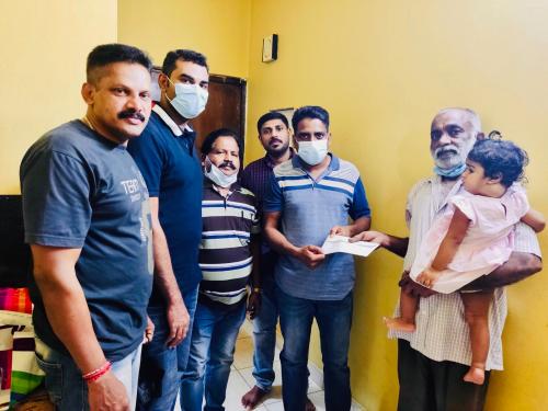 അനന്യമോളുടെ ചികിത്സക്കായി ധനസഹായം നൽകി അനന്യമോളുടെ ചികിത്സക്കായി ധനസഹായം നൽകി