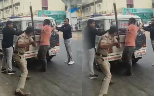 ലിവിങ് ടുഗതർ പങ്കാളിയെ വധിച്ച കേസ്: പ്രതിയെ കയറിൽ കെട്ടി വലിച്ച് നടുറോഡിൽ തല്ലിച്ചതച്ച് പൊലീസ്