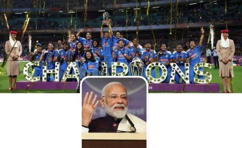 വനിതാ ലോകകപ്പ് കിരീടം സ്വന്തമാക്കിയ ഇന്ത്യൻ വനിതാ ക്രിക്കറ്റ് ടീമിനെ അഭിനന്ദിച്ച് പ്രധാനമന്ത്രി