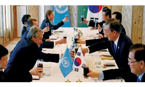 യു.എൻ സെക്രട്ടറി ജനറൽ ഉത്തരകൊറിയൻ പ്രതിനിധികളുമായി കൂടിക്കാഴ്ച നടത്തി