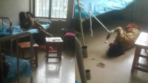 തൃശൂർ മെഡിക്കൽ കോളേജിൽ കൊവിഡ് രോഗിയെ കെട്ടിയിട്ട് അധികൃതർ