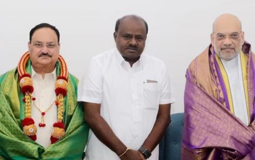 കർണാടകയിലെ ജെ.ഡി.എസ് എൻ.ഡി.എയിൽ ചേർന്നു കർണാടകയിലെ ജെ.ഡി.എസ് എൻ.ഡി.എയിൽ ചേർന്നു