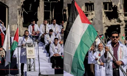 തകർന്നടിഞ്ഞ അൽ ശിഫയിൽ ഉയിർത്തെഴുന്നേൽപ്പ്; 170 ഡോക്ടർമാരുടെ ബിരുദദാന ചടങ്ങ്