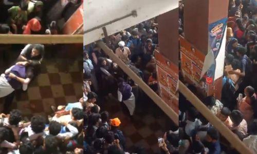 നെടുമങ്ങാട് കെഎസ്ആർടിസി ബസ് സ്റ്റാന്റിൽ പെൺകുട്ടികൾ തമ്മിൽ കൂട്ടയടി നെടുമങ്ങാട് കെഎസ്ആർടിസി ബസ് സ്റ്റാന്റിൽ പെൺകുട്ടികൾ തമ്മിൽ കൂട്ടയടി