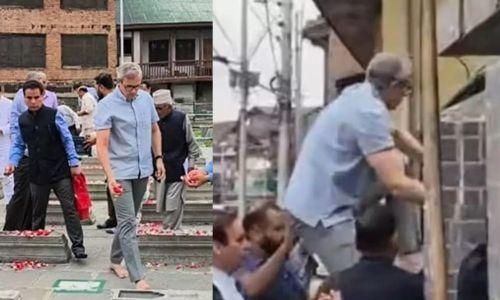 രക്തസാക്ഷി സ്മാരകത്തിൽ പുഷ്പാർച്ചന നടത്താൻ മതിൽ ചാടി ജമ്മുകശ്മീര് മുഖ്യമന്ത്രി രക്തസാക്ഷി സ്മാരകത്തിൽ പുഷ്പാർച്ചന നടത്താൻ മതിൽ ചാടി ജമ്മുകശ്മീര് മുഖ്യമന്ത്രി