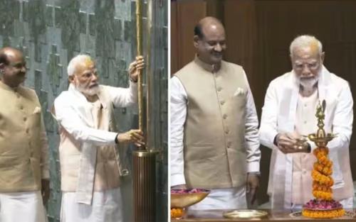 പുതിയ പാർലമെന്റ് മന്ദിരം രാജ്യത്തിന് സമർപ്പിച്ച് പ്രധാനമന്ത്രി മോദി; ചെങ്കോൽ സ്ഥാപിച്ചു പുതിയ പാർലമെന്റ് മന്ദിരം രാജ്യത്തിന് സമർപ്പിച്ച് പ്രധാനമന്ത്രി മോദി; ചെങ്കോൽ സ്ഥാപിച്ചു