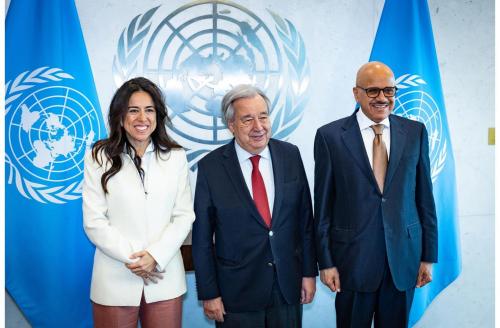 മേഖലയിലെ സുരക്ഷാ വെല്ലുവിളികൾ: യുഎൻ സെക്രട്ടറി ജനറലുമായി കൂടിക്കാഴ്ച നടത്തി ബഹ്‌റൈൻ വിദേശകാര്യ മന്ത്രി