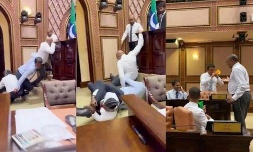 മാലദ്വീപ് പാർലമെന്‍റിൽ കൈയാങ്കളി