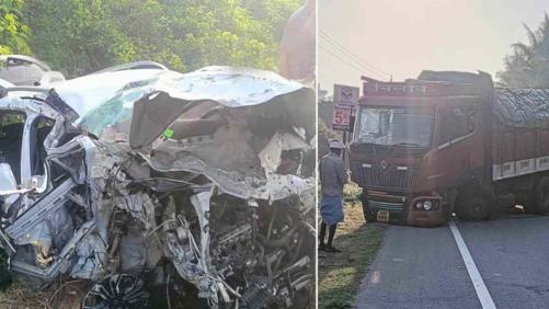 ഗുണ്ടൽപേട്ടിൽ കാറും ലോറിയും കൂട്ടിയിടിച്ച് അപകടം; മലയാളി കുടുംബത്തിലെ മൂന്ന് പേർ മരിച്ചു