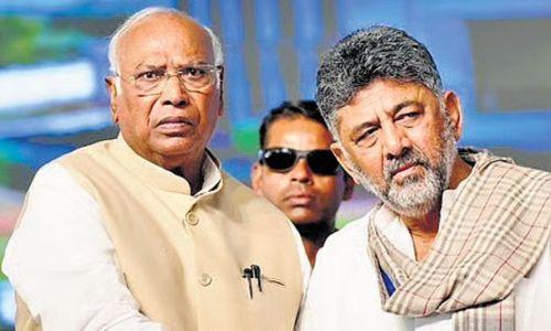 'ഒരു ഗുണവുമില്ലാത്തവർ, മിണ്ടാതിരിക്കൂ'; ഡികെയ്ക്കായി മുദ്രാവാക്യം വിളിച്ച അണികളെ പരസ്യമായി ശാസിച്ച് ഖാർഗെ