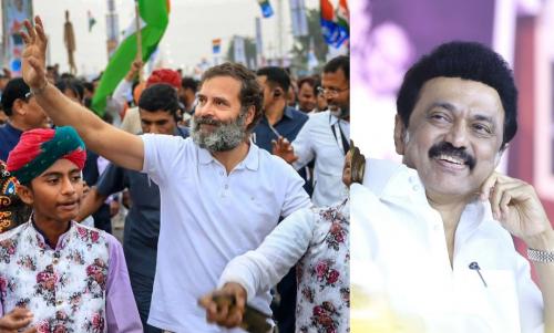 രാഹുൽ ഗാന്ധിയുടെ ഭാരത് ജോഡോ യാത്രയെ പ്രശംസിച്ച് സ്റ്റാലിൻ രാഹുൽ ഗാന്ധിയുടെ ഭാരത് ജോഡോ യാത്രയെ പ്രശംസിച്ച് സ്റ്റാലിൻ