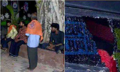 ശബരിമല തീർത്ഥാടക സംഘത്തിന് നേരെ ആക്രമണം; 9 വയസുകാരിയെ തള്ളിയിട്ടു ശബരിമല തീർത്ഥാടക സംഘത്തിന് നേരെ ആക്രമണം; 9 വയസുകാരിയെ തള്ളിയിട്ടു