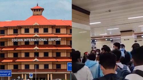 അപ്രതീക്ഷിതമായി വിമാനം റദ്ദാക്കി; നെടുന്പാശേരിയിൽ പ്രതിഷേധവുമായി യാത്രക്കാർ അപ്രതീക്ഷിതമായി വിമാനം റദ്ദാക്കി; നെടുന്പാശേരിയിൽ പ്രതിഷേധവുമായി യാത്രക്കാർ
