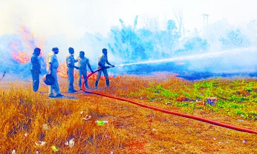 മഞ്ചേ­ശ്വരത്ത് തീ­പ്പി­ടി­ത്തം വ്യാ­പകമാ­യി