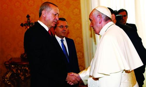 തയീപ് എർ­ദോ­ഗൻ ഫ്രാ​­​ൻ​­സി​സ്  മാ​­​ർ​­പാ​­​പ്പ​യെ­ സ​ന്ദ​ർ​­ശി​­​ച്ചു­