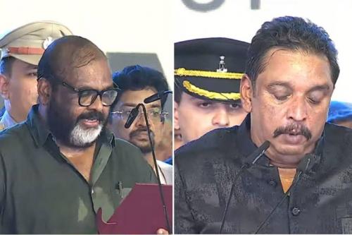 യുഡിഎഫ് മന്ത്രിസഭയിൽ സി.പി. ജോണും ഷിബു ബേബി ജോണും സഗൗരവം സത്യപ്രതിജ്ഞ ചെയ്ത് അധികാരമേറ്റു; മറ്റുള്ളവർ ദൈവനാമത്തിൽ 
