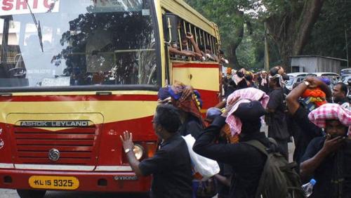 പമ്പയിലേയ്ക്കുള്ള കെഎസ്ആർടിസി സര്‍വീസ് നിർത്തിവച്ചു