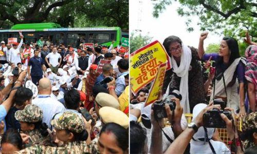വോ​ട്ട് കൊള്ളയ്ക്കെതിരെ പ്രതിഷേധക്കടലായി തലസ്ഥാനം, എംപിമാരെ അറസ്റ്റ് ചെയ്തു നീക്കി