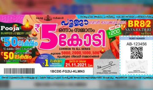 ഭാഗ്യശാലി തിരുവനന്തപുരത്ത്; പൂജാ ബമ്പർ നറുക്കെടുത്തു