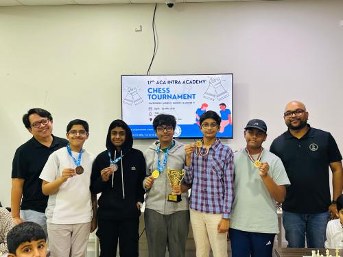 എ.സി.എ ഇന്റ്രാ അക്കാദമി ചെസ്സ് ടൂർണമെന്റ്: ഹൃദിക്, ആരാധ്യ, അർണവ് എന്നിവർക്ക് കിരീടം