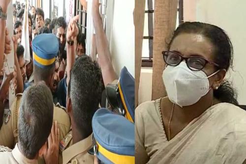 ചുമതലയേൽക്കാനെത്തിയ വിസിയെ എസ്എഫ്ഐ തടഞ്ഞു ചുമതലയേൽക്കാനെത്തിയ വിസിയെ എസ്എഫ്ഐ തടഞ്ഞു