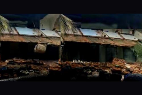 കോട്ടയം മെഡിക്കൽ കോളേജിൽ കെട്ടിടം തകർന്നുവീണു