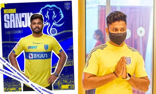 കേരള ബ്ലാസ്റ്റേഴ്സ് എഫ്സിയുടെ പുതിയ ബ്രാൻഡ് അംബാസഡറായി സഞ്ജു സാംസൺ കേരള ബ്ലാസ്റ്റേഴ്സ് എഫ്സിയുടെ പുതിയ ബ്രാൻഡ് അംബാസഡറായി സഞ്ജു സാംസൺ